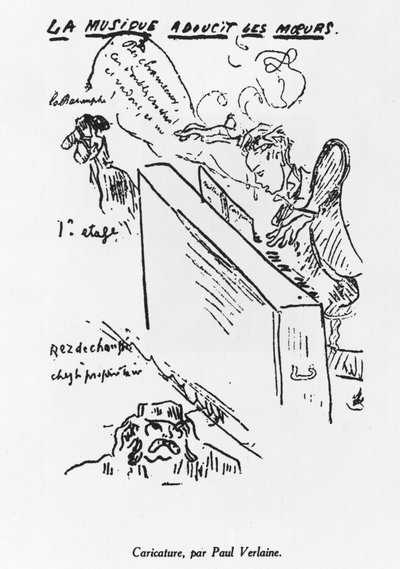 &39;Music Softens Manners&39;、Arthur Rimbaud（1854-91）ピアノを弾く 作： Paul Verlaine